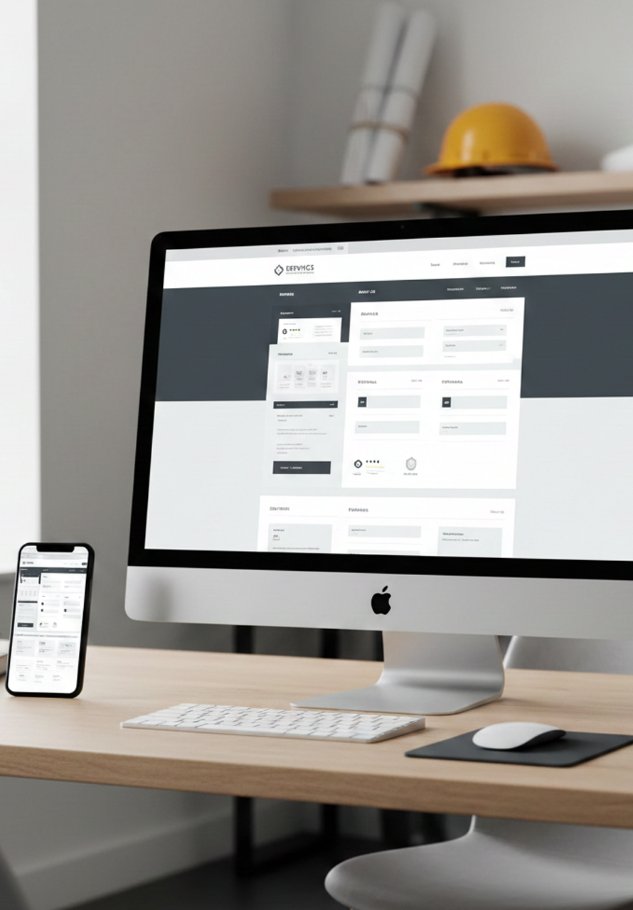 alberta-business-web-design-responsive Responsive business website design displayed across desktop and mobile devices for an Alberta company