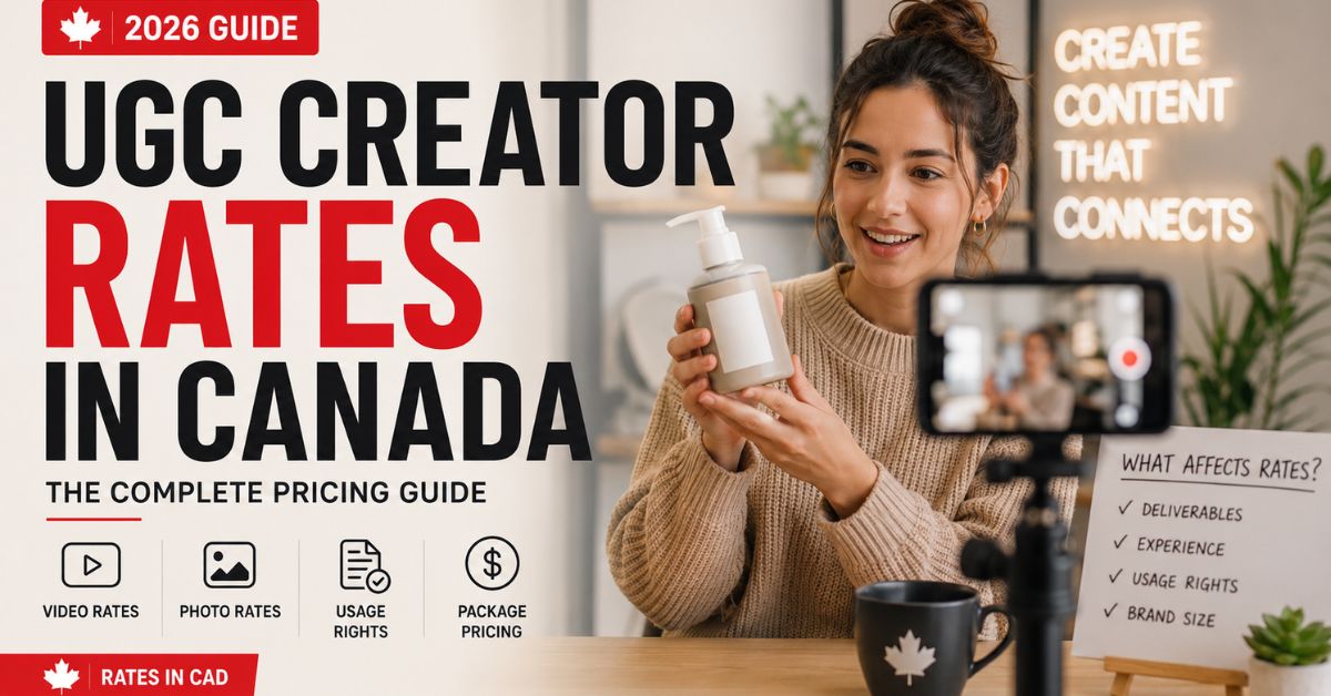 UGC creator filming product content for a Canadian pricing guide in 2026